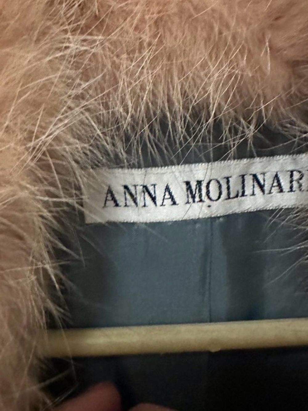 Vintage Y2K - Anna Molinari Wool Coat w/ Fur Collar Made in Italy - EU 42 (Med) - Picture 5 of 8